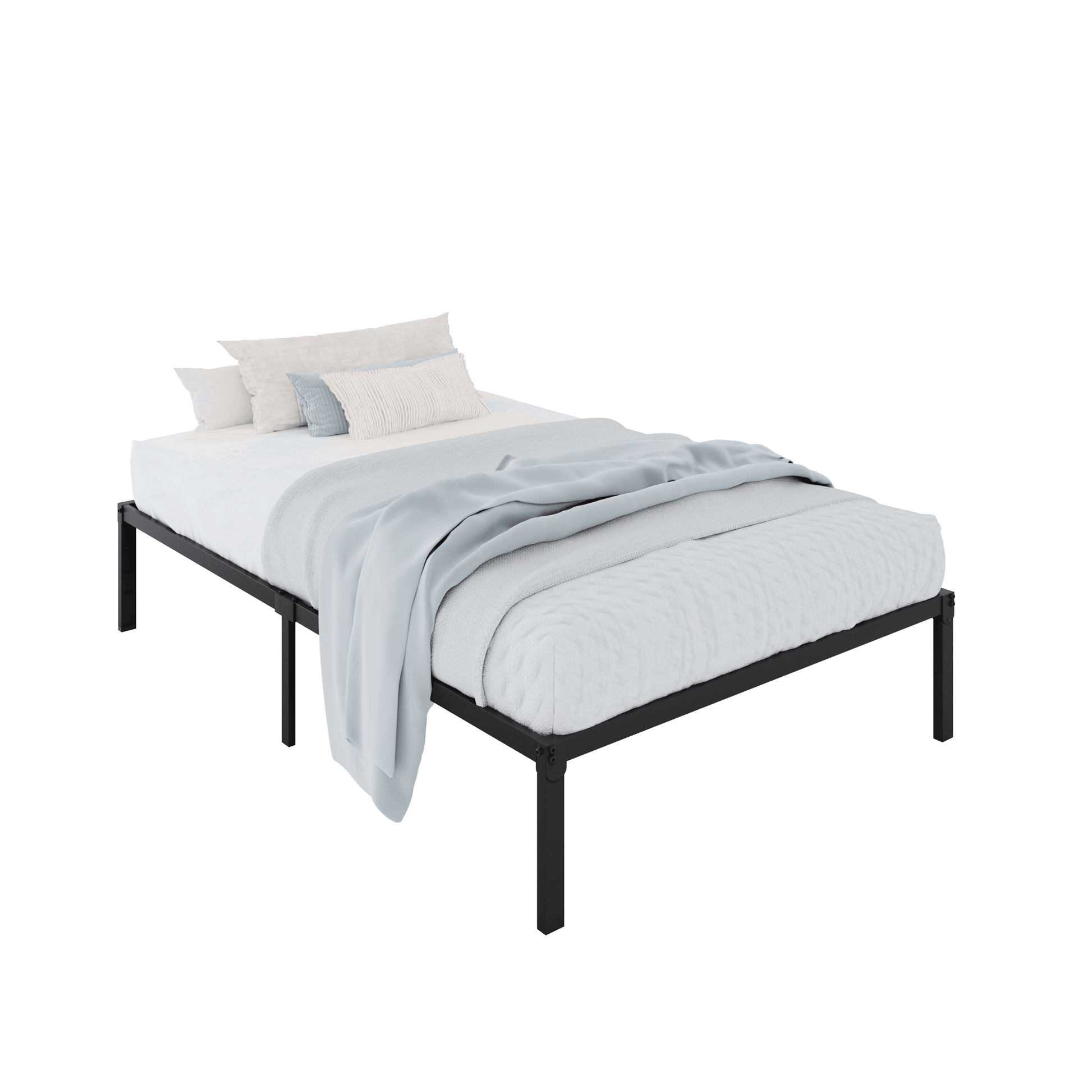 Einfach Bed Frame, Metal Platform Bed with 12.6'' Under-bed Storage Space, Heavy Duty, No Box Spring Needed