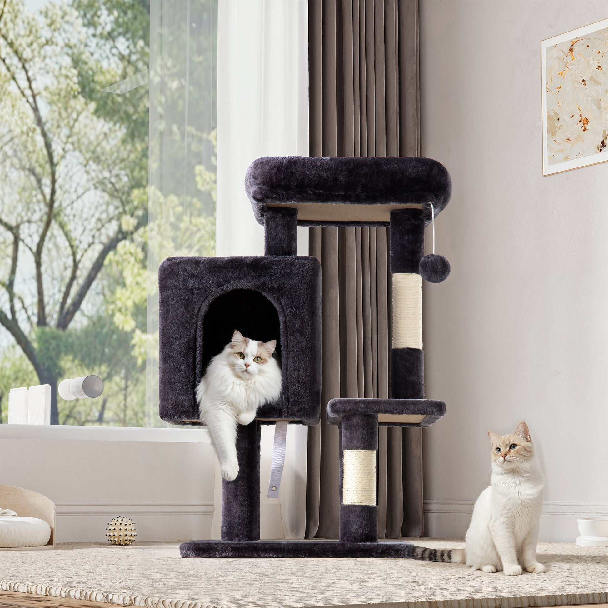 Einfach 29" Cat Tree Tower with Condo Scratching Post for Indoor Cats