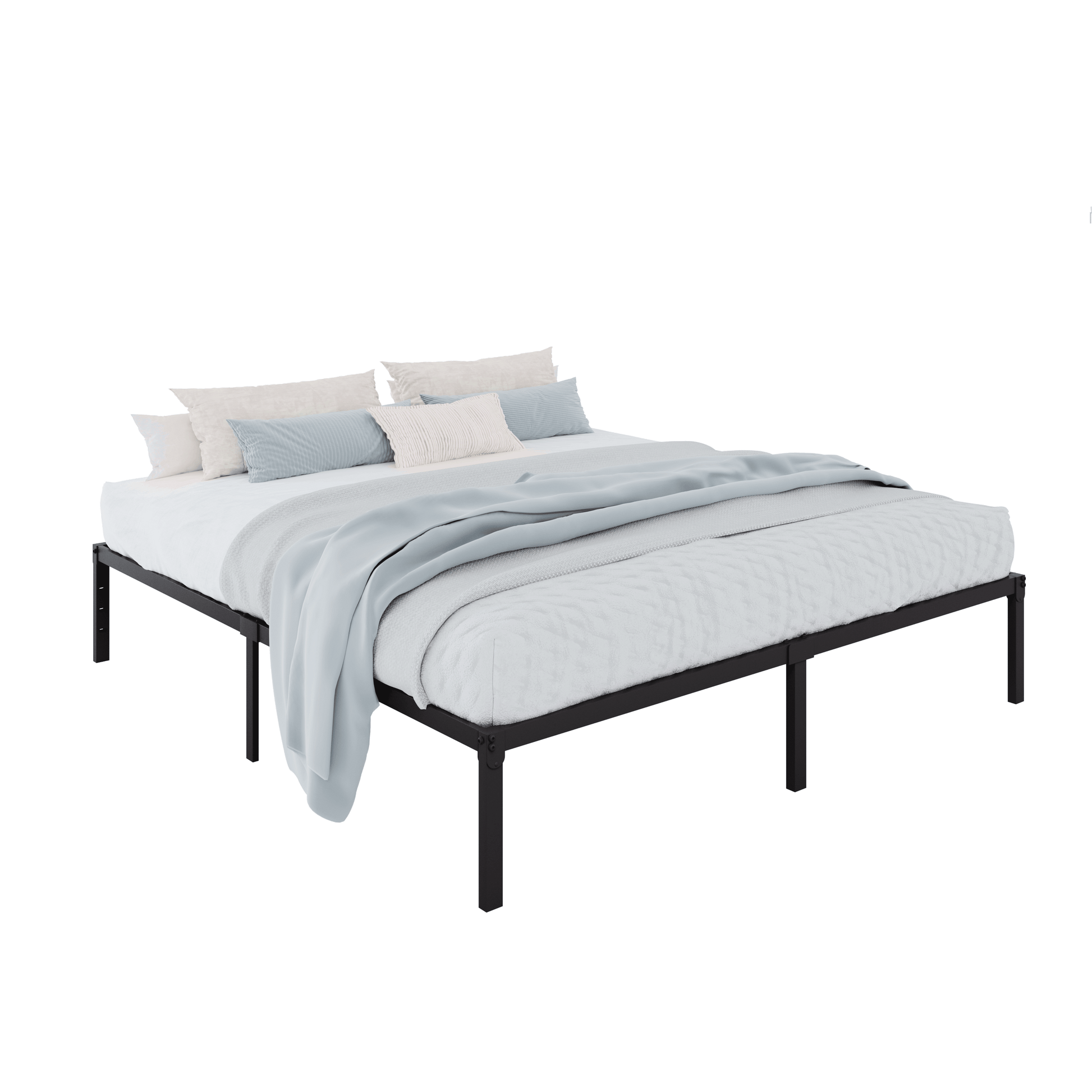 Einfach Bed Frame, Metal Platform Bed with 12.6'' Under-bed Storage Space, Heavy Duty, No Box Spring Needed