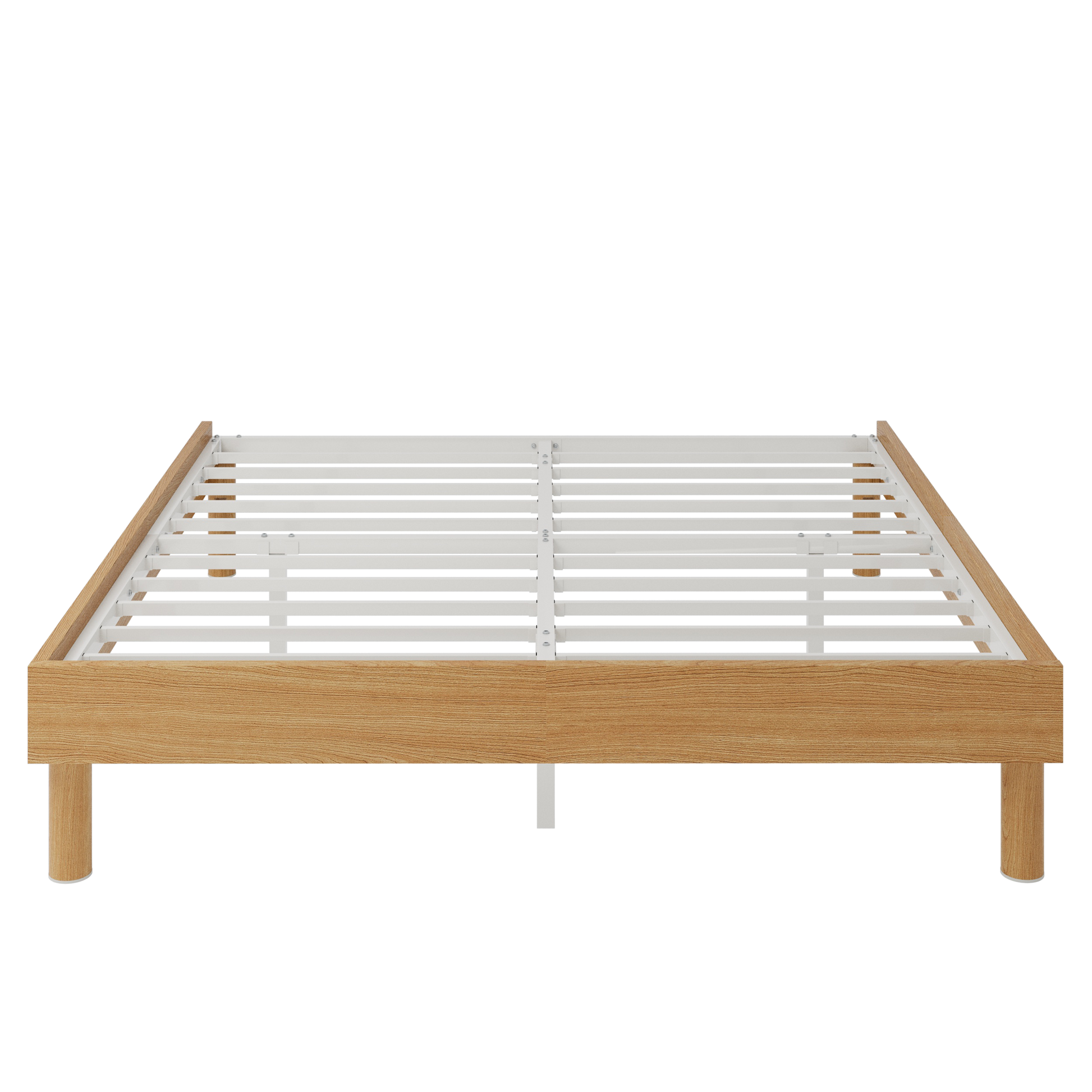 Einfach 13.8"  Wooden Bed Frame with Recessed Design and Upgraded Structure, No Box Spring Needed
