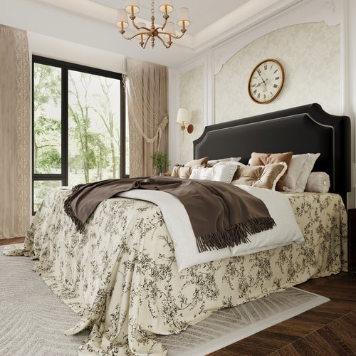 Einfac Frame with Streamlined Adjustable Headboard, No Box Spring Required