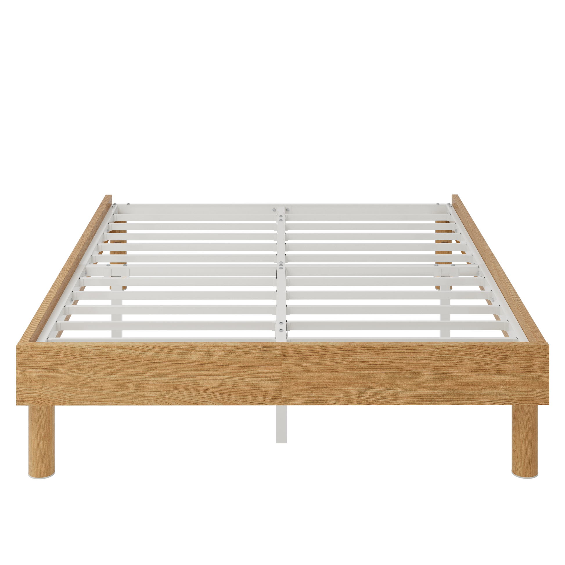 Einfach 13.8"  Wooden Bed Frame with Recessed Design and Upgraded Structure, No Box Spring Needed