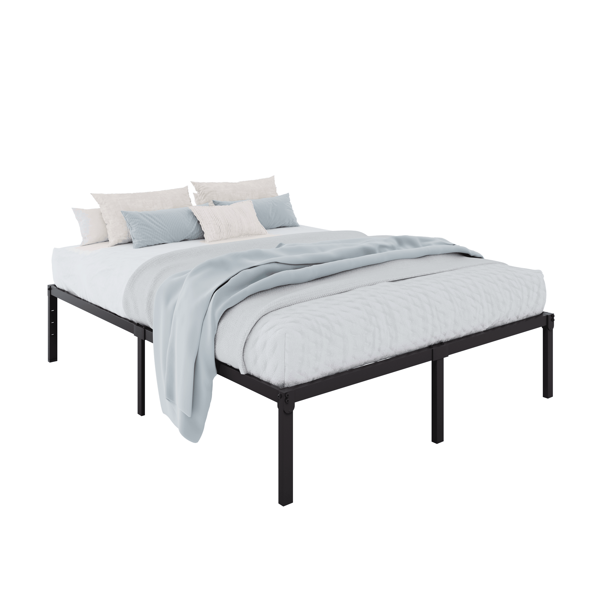 Einfach Bed Frame, Metal Platform Bed with 12.6'' Under-bed Storage Space, Heavy Duty, No Box Spring Needed