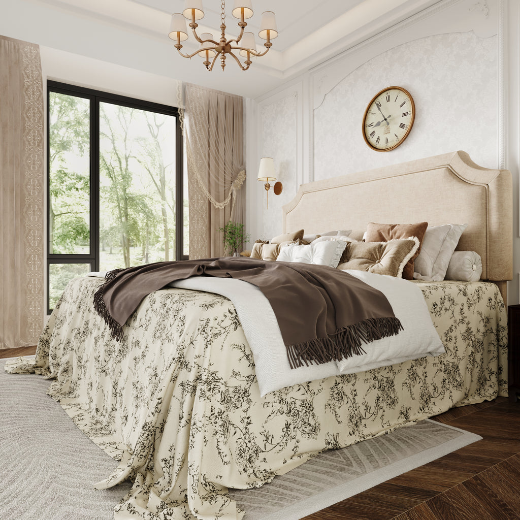 Einfac Frame with Streamlined Adjustable Headboard, No Box Spring Required