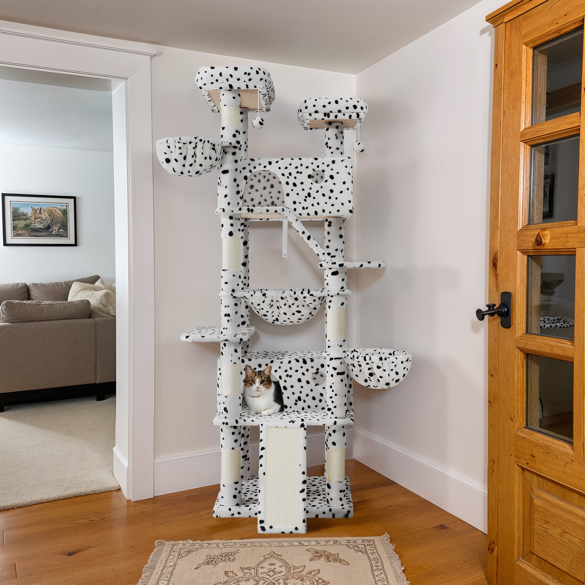Einfach 81" Multi-Level Tall Cat Tree Tower, Larger Cat Condo with Hammock, Cozy Pussycat Perches, Sisal Scratching Posts
