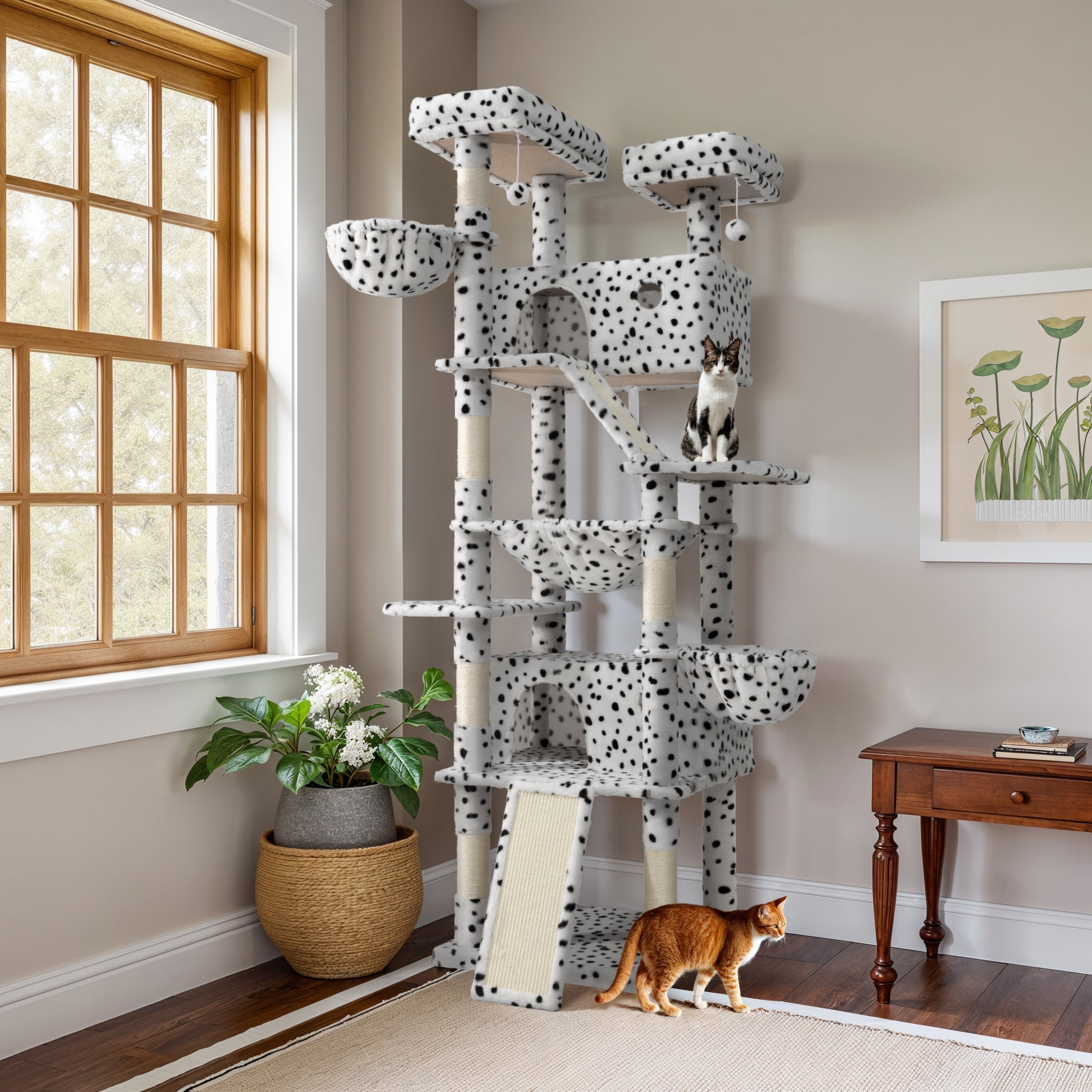 Einfach 81" Multi-Level Tall Cat Tree Tower, Larger Cat Condo with Hammock, Cozy Pussycat Perches, Sisal Scratching Posts