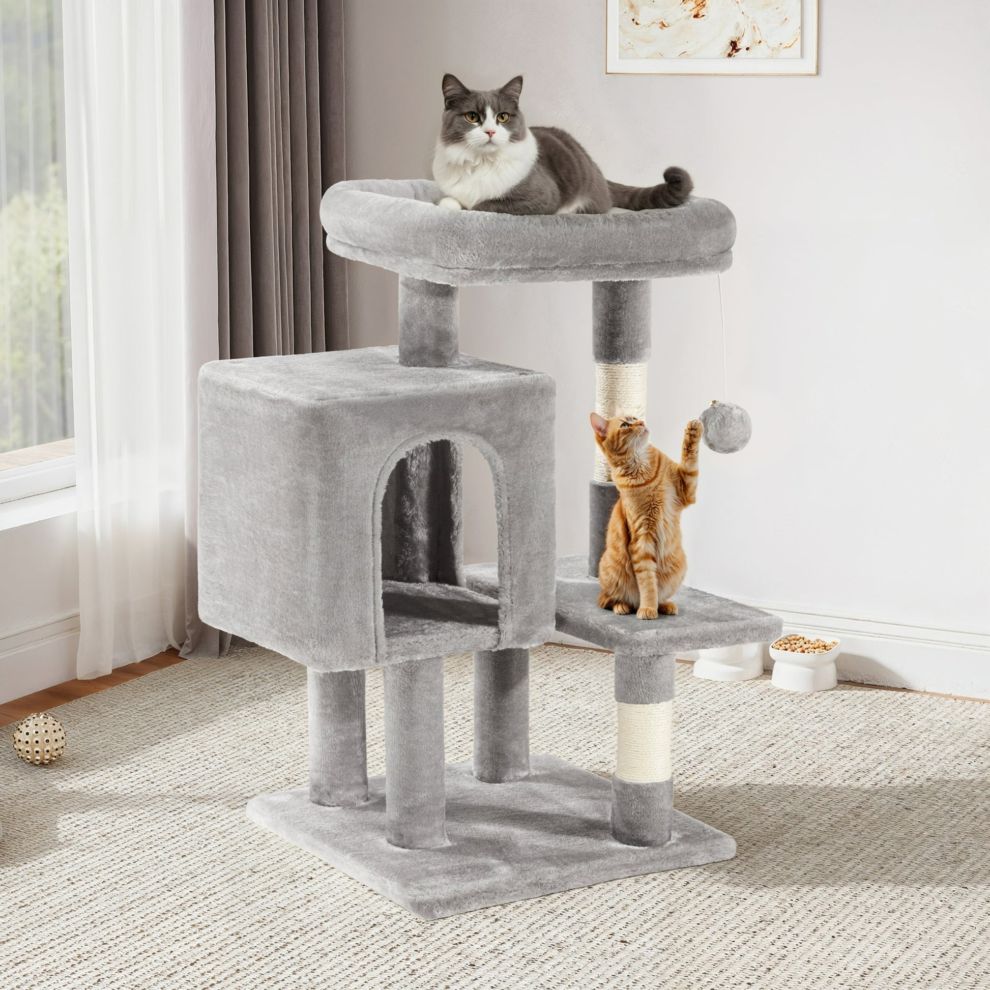 Einfach 29" Cat Tree Tower with Condo Scratching Post for Indoor Cats