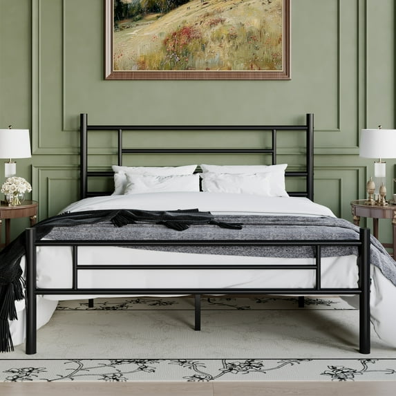 Einfach Metal Bed Frame with Headboard and Footboard, Under-bed Storage Space, Adult