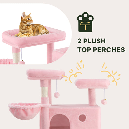 Einfach 81" Multi-Level Tall Cat Tree Tower, Larger Cat Condo with Hammock, Cozy Pussycat Perches, Sisal Scratching Posts