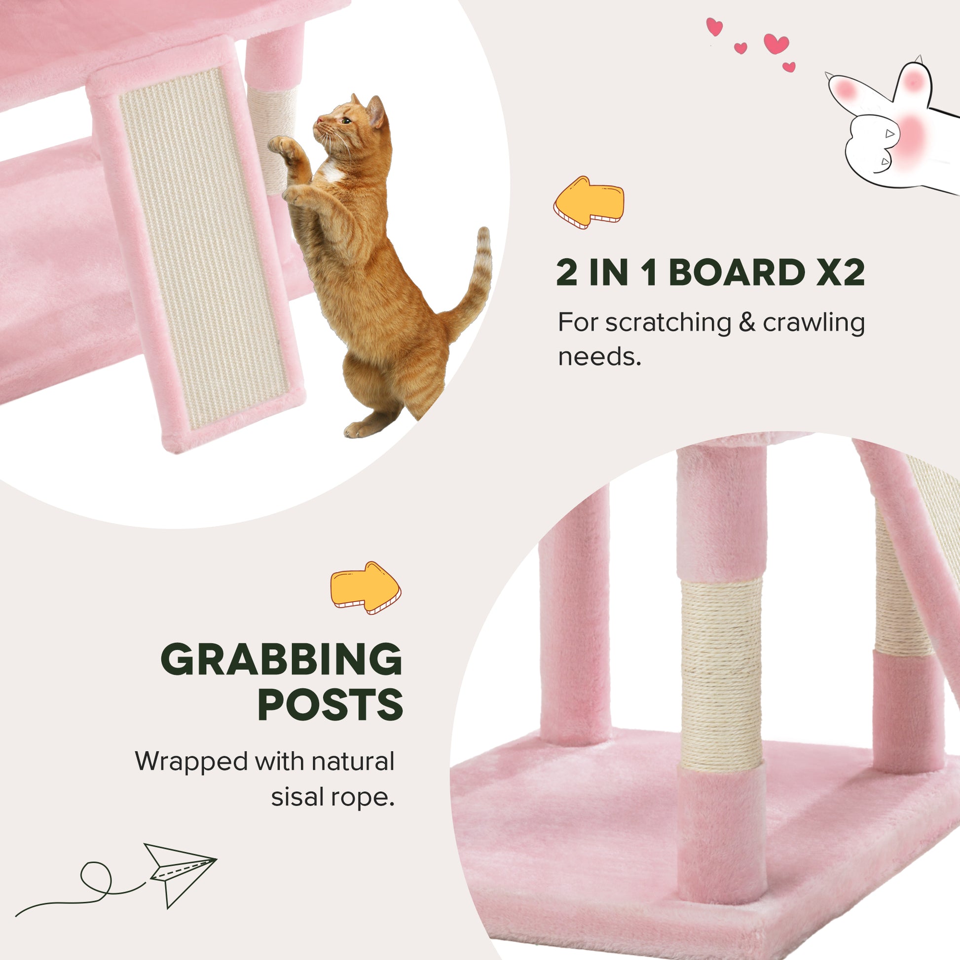 Einfach 81" Multi-Level Tall Cat Tree Tower, Larger Cat Condo with Hammock, Cozy Pussycat Perches, Sisal Scratching Posts