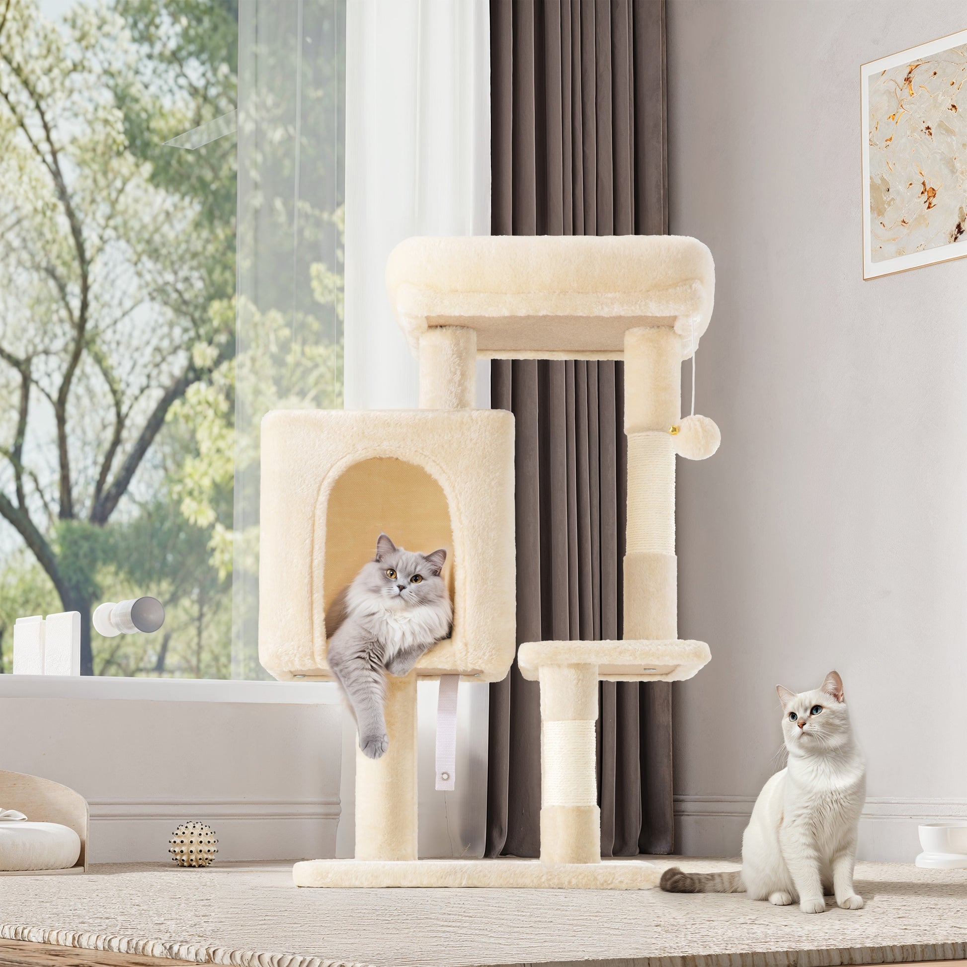 Einfach 29" Cat Tree Tower with Condo Scratching Post for Indoor Cats