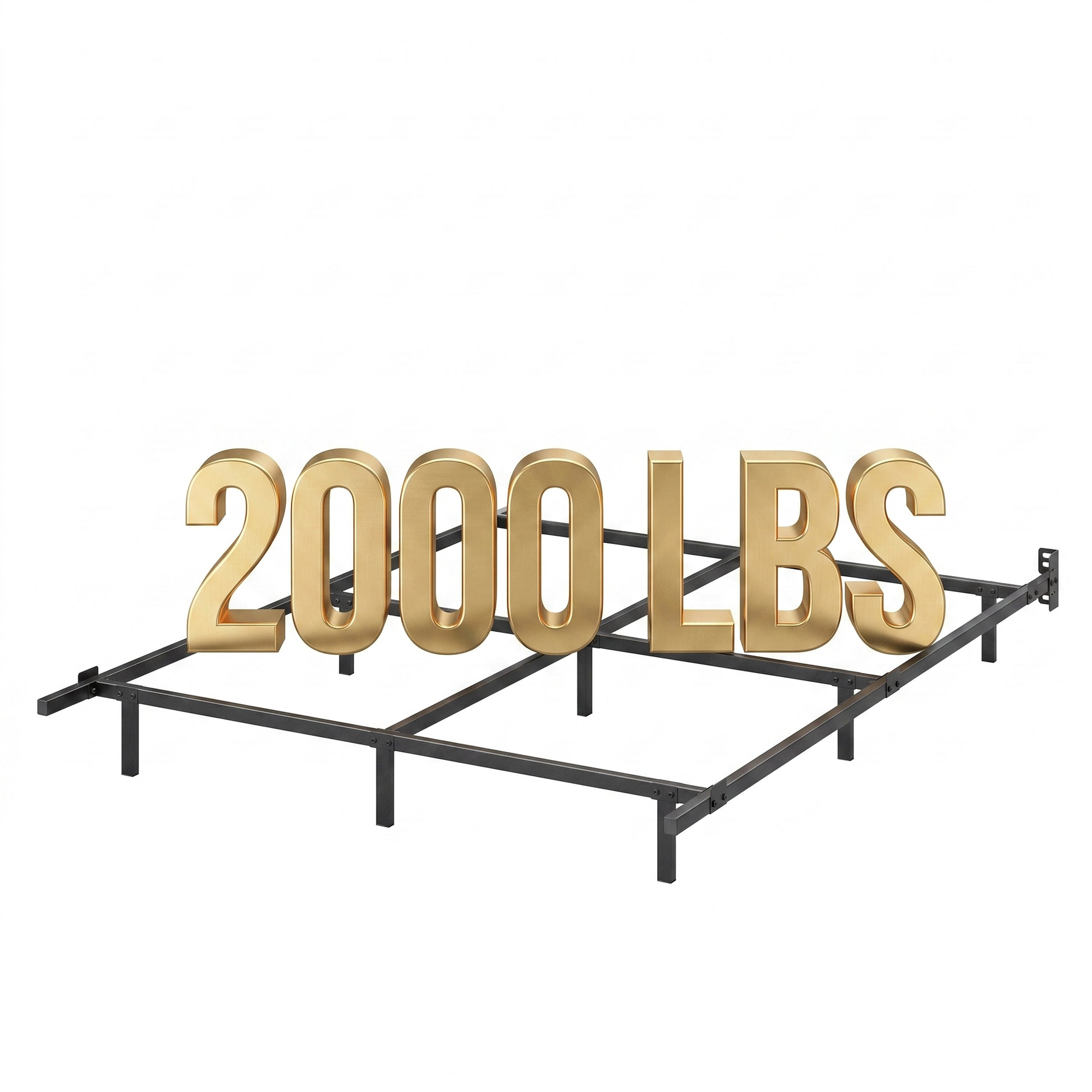 Einfach Queen Size Metal Bed Frame, Box Spring Requided, 2000 LBS Capacity, Black