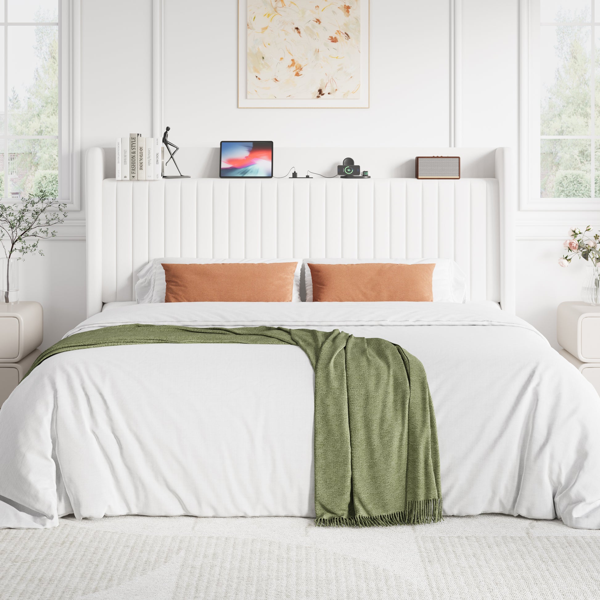Einfach Metal Bed Frame with Victorian Vintage Headboard, 12.4" Under-bed Storage Space
